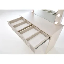 Hollywood - Sminkebord med spejl - Beige