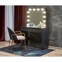 Hollywood - Sminkebord med spejl - Sort