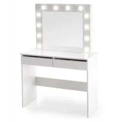 Hollywood - Sminkebord med spejl - Hvid