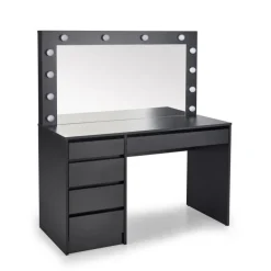 Hollywood XL Sminkebord med spejl - sort