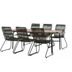 Holmbeck Loungesæt - Havemøbelsæt - Sort,Natur