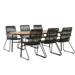 Holmbeck Loungesæt - Havemøbelsæt - Sort,Natur