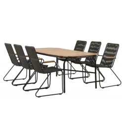 Holmbeck Loungesæt - Havemøbelsæt - Sort,Natur