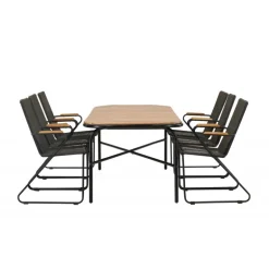 Holmbeck Loungesæt - Havemøbelsæt - Sort,Natur