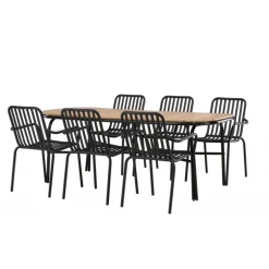 Holmbeck Loungesæt - Havemøbelsæt - Sort,Natur