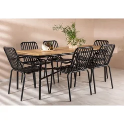 Holmbeck Loungesæt - Havemøbelsæt - Sort,Natur