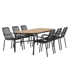 Holmbeck Loungesæt - Havemøbelsæt - Sort,Natur