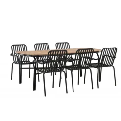 Holmbeck Loungesæt - Havemøbelsæt - Sort,Natur