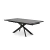 Hudson spisebord med 2 tillægsplader - Antracitgrå keramik og sort metal 200 cm kan udvides til 300 cm