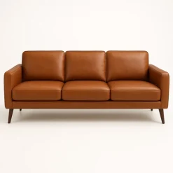 Hvidovre 3 personers lædersofa Cognac