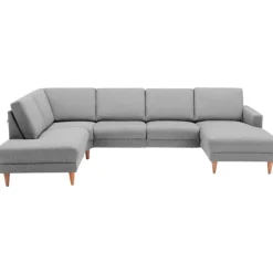 Hvidovre Hjørnesofa med chaiselong Højrevendt - Lysegrå Stof