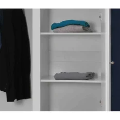 Hyldesæt til garderobeskab – Lara, hvid (2 stk.)