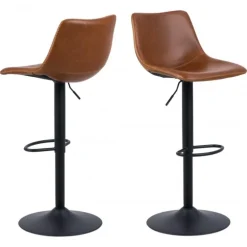 I_Oregon barstol brun læderlook