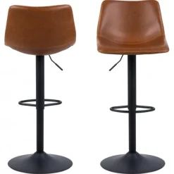 I_Oregon barstol brun læderlook