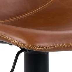 I_Oregon barstol brun læderlook