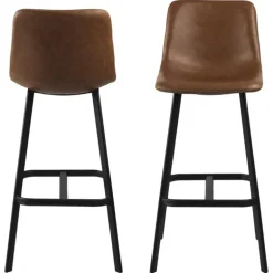 I_Oregon barstol brun læderlook