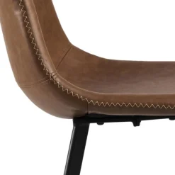 I_Oregon barstol brun læderlook