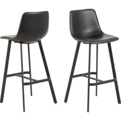 I_Oregon barstol sort læderlook