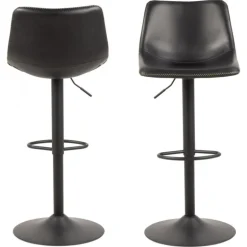 I_Oregon barstol sort læderlook