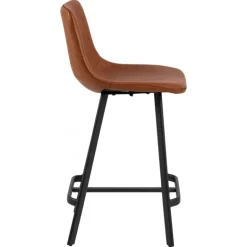 I_Oregon counterstol brun læderlook