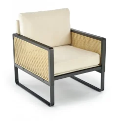 ILARIO lænestol, Sort / Naturlig