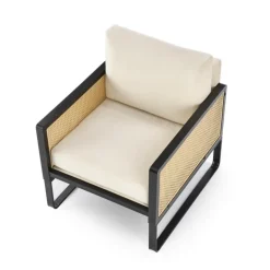 ILARIO lænestol, Sort / Naturlig