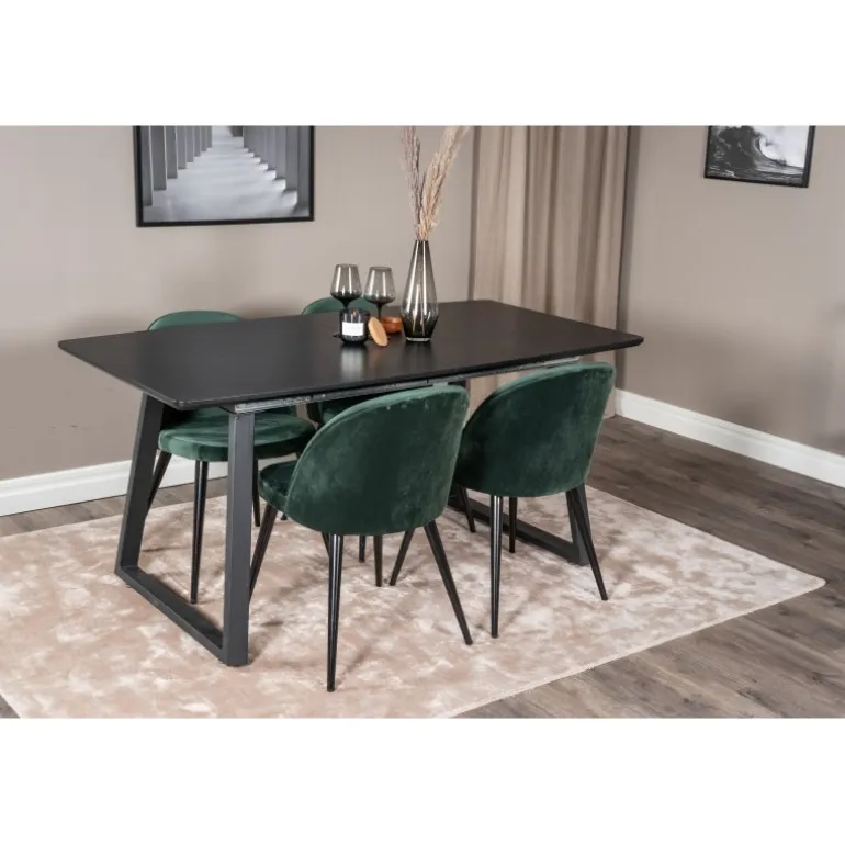 Inca e Spisebordssæt - Sort og Grøn