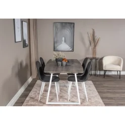 Inca e Spisebordssæt - Sort, Grå, Natur og Hvid