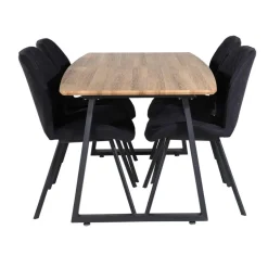Inca Spisebord 160 cm kan udvides til 200 cm - Sort og Natur