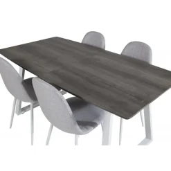 Inca Spisebordssæt - Lysegrå, Natur og Hvid