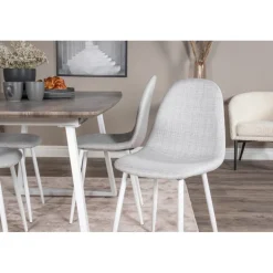 Inca Spisebordssæt - Lysegrå, Natur og Hvid