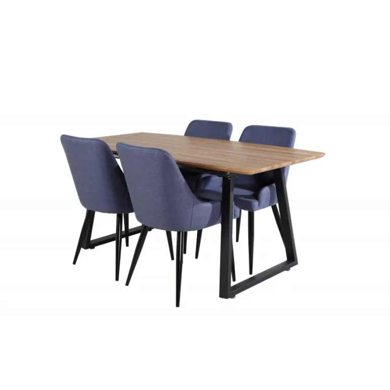 Inca Spisebordssæt - Sort, Blå og Natur