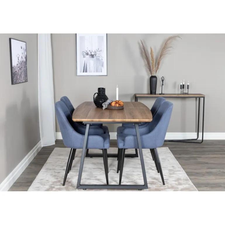 Inca Spisebordssæt - Sort, Blå og Natur