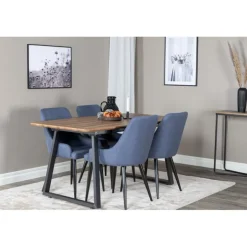 Inca Spisebordssæt - Sort, Blå og Natur