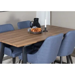 Inca Spisebordssæt - Sort, Blå og Natur