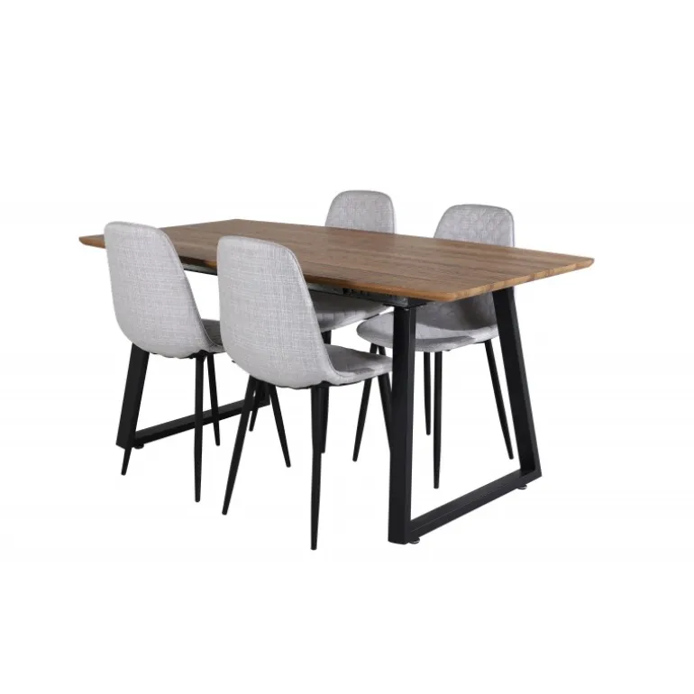 Inca Spisebordssæt - Sort, Grå og Natur