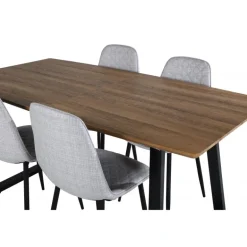 Inca Spisebordssæt - Sort, Grå og Natur