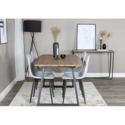 Inca Spisebordssæt - Sort, Grå og Natur