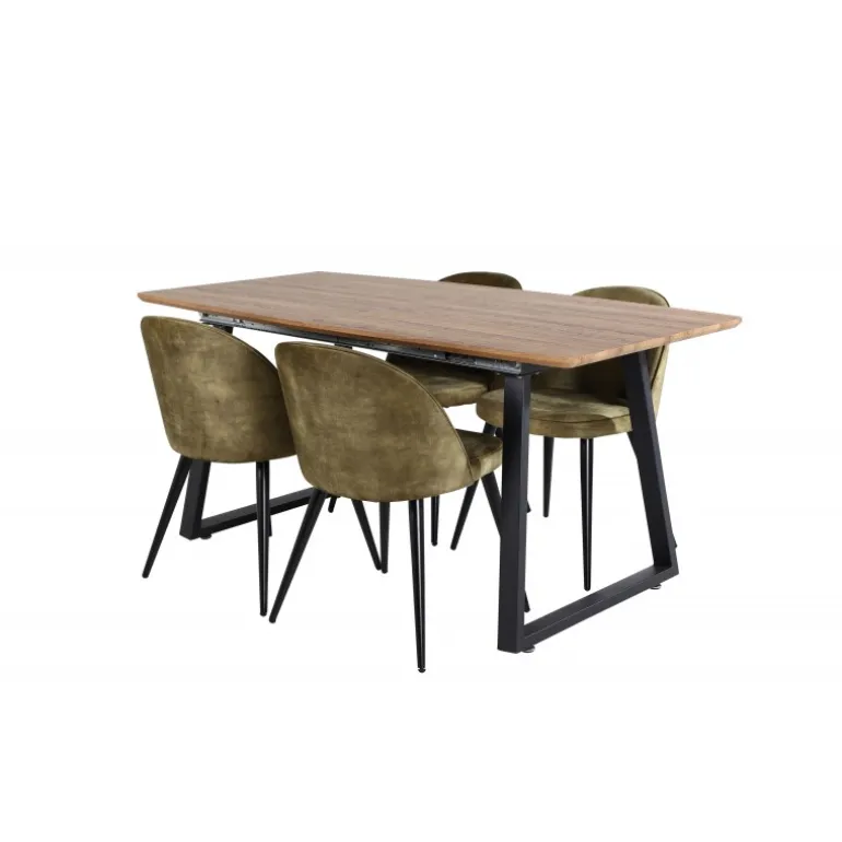 Inca Spisebordssæt - Sort, Grøn og Natur