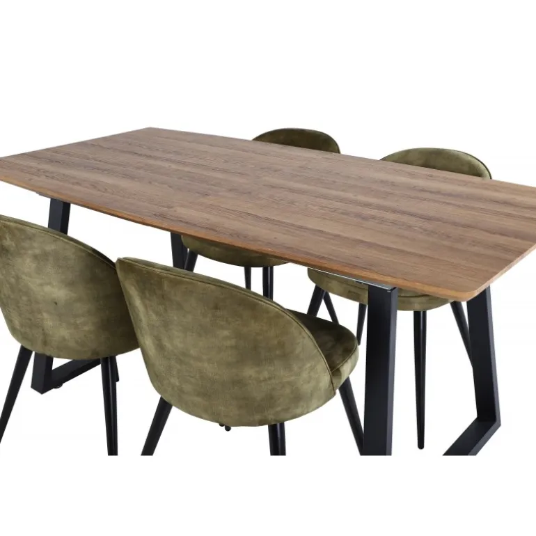 Inca Spisebordssæt - Sort, Grøn og Natur