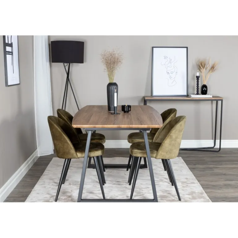 Inca Spisebordssæt - Sort, Grøn og Natur