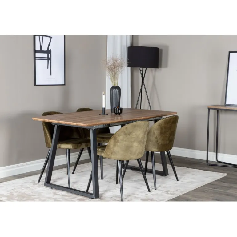 Inca Spisebordssæt - Sort, Grøn og Natur