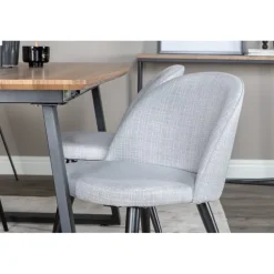 Inca Spisebordssæt - Sort, Lysegrå og Natur