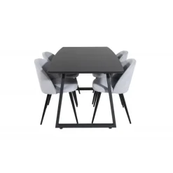 Inca Spisebordssæt - Sort og Lysegrå