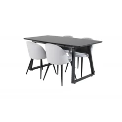 Inca Spisebordssæt - Sort og Lysegrå