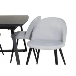 Inca Spisebordssæt - Sort og Lysegrå