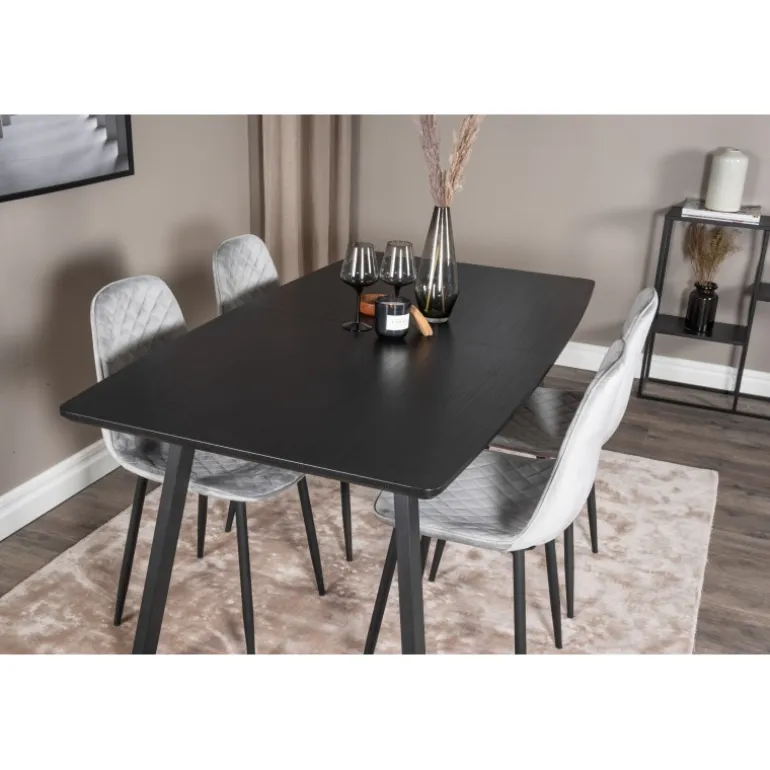 Inca Spisebordssæt - Sort og Grå