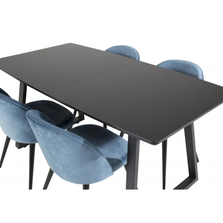 Inca Spisebordssæt - Sort og Blå