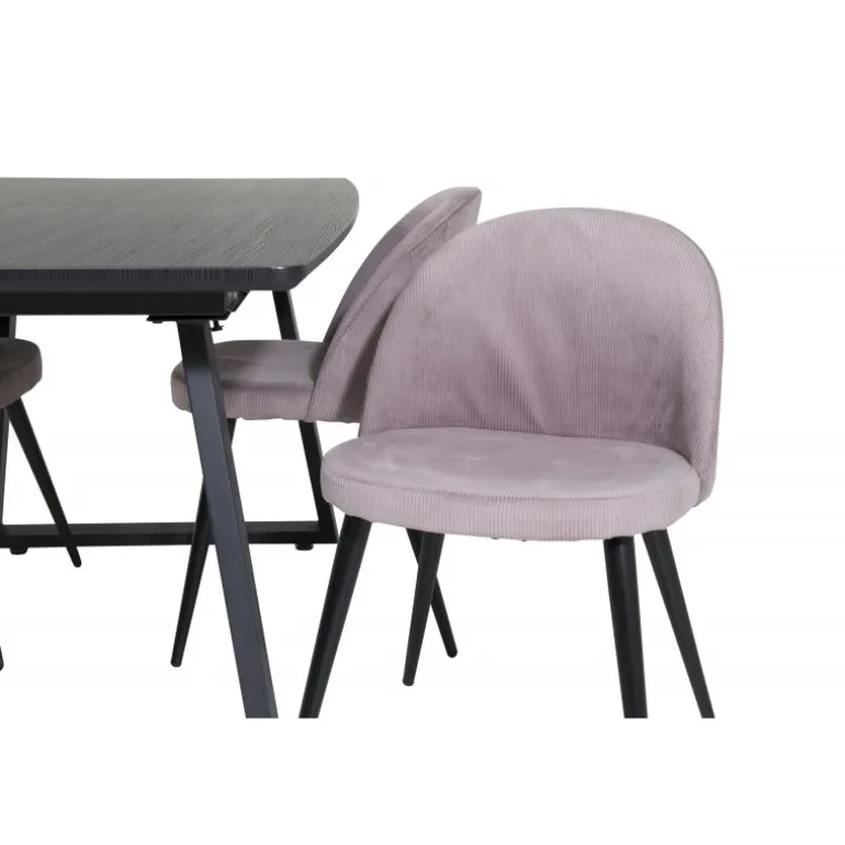 Inca Spisebordssæt - Sort og Pink