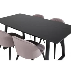 Inca Spisebordssæt - Sort og Pink